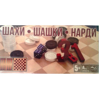 Настільна гра шахи, шашки, нарди S0003, 3в1 MToys