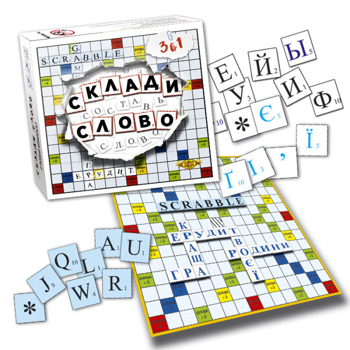 Настільна гра "Склади слово. Ерудит (Scrabble)" MKM0316 від 4-х років Мастер