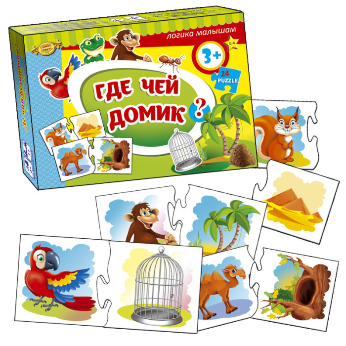 Дитяча гра-пазл "Де чий будиночок?" MKM0330, 24 деталі Мастер