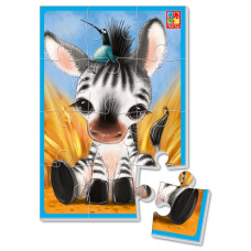 Дитячі м'які пазли "Зебреня і левеня" VT1103-42 формату А5 Vladi Toys