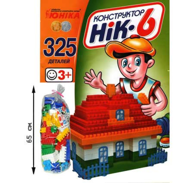 Дитячий конструктор НІК-6 70934, 325 великих деталей ЮНИКА