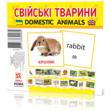Розвиваючі картки "Домашні тварини" (110х110 мм) 65945  укр./англ. мовою ЗІРКА