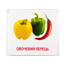Розвиваючі картки "Овочі" (110х110 мм) 65798 укр. /англ. мовою ЗІРКА