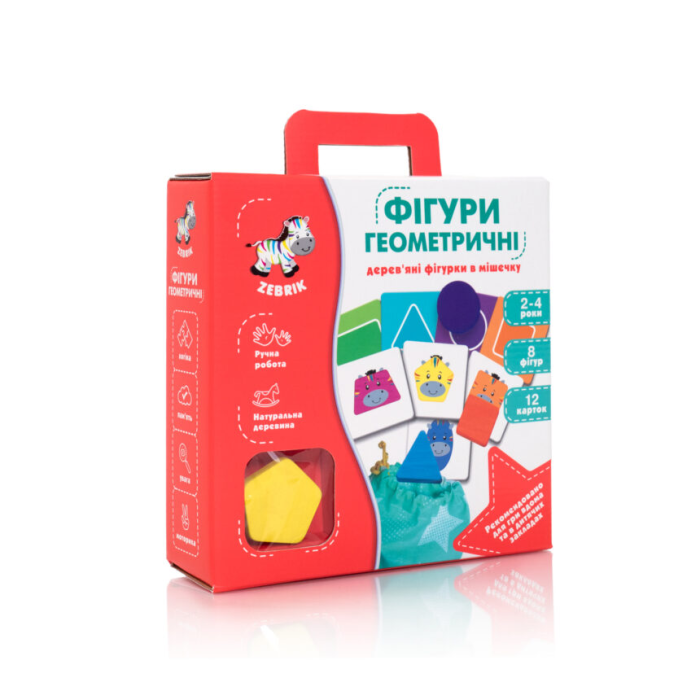 Розвиваючий набір Геометричні фігури ZB2001-02 з дерева Vladi Toys
