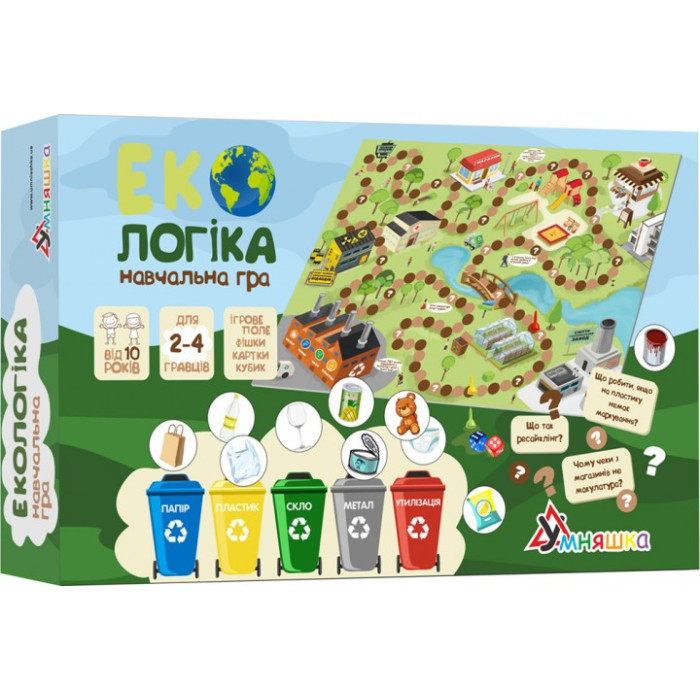 Дитяча настільна навчальна гра "Екологіка"(1319-UM) укр. мовою УМНЯШКА
