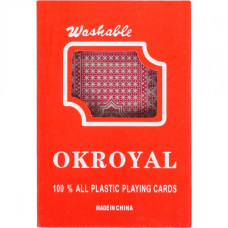 Карти гральні пластикові "OKROYAL" 95306, 54 карти Червоний Bambi