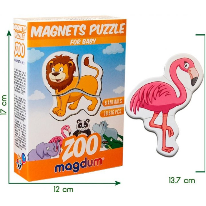 Магнітні пазли Magdum Зоо ML4031-18 EN Magdum