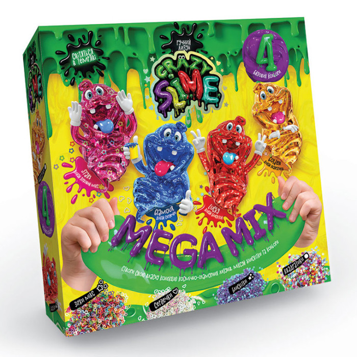 Ігровий набір для проведення дослідів "Crazy Slime" SLM-03, 4в1 SLM-03-02U Danko Toys