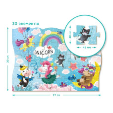 Дитячі пазли 300416 "Пригоди єдиноріжок" 30 елементів DoDo Toys