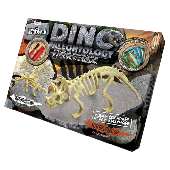 Ігровий набір для проведення розкопок DINO PALEONTOLOGY 6377 в коробці Трицератопс Danko Toys