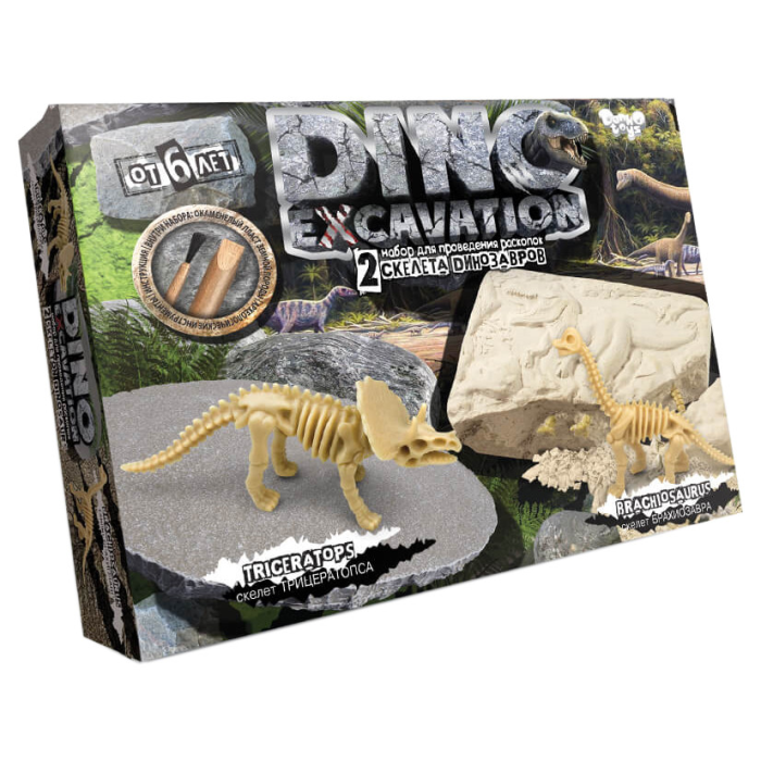 Дитячий набір для проведення розкопок динозаврів DINO EXCAVATION DEX-01 Трицератопс Danko Toys