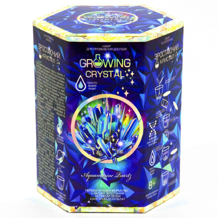Ігровий набір для вирощування кристалів GRK-01 GROWING CRYSTAL Аквамарин Danko Toys