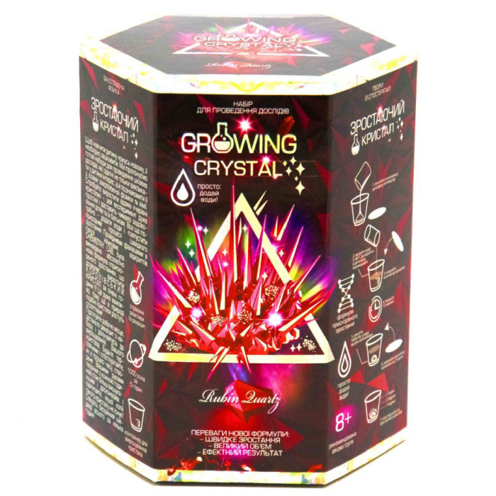 Ігровий набір для вирощування кристалів GRK-01 GROWING CRYSTAL Рубін Danko Toys