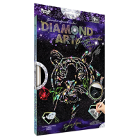 Комплект креативної творчості "DIAMOND ART" DAR-01, 10 видів  Тигр з трояндою Danko Toys