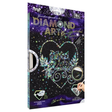 Комплект креативної творчості "DIAMOND ART" DAR-01, 10 видів  Сови на гілці Danko Toys