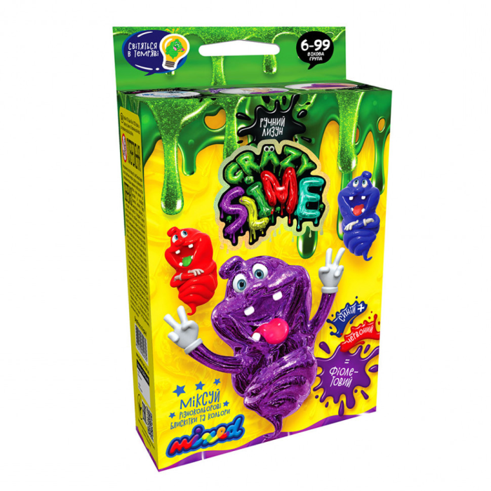 Дитячий набір для створення лизуна "Crazy Slime" SLM-02, 4 види Фіолетовий Danko Toys