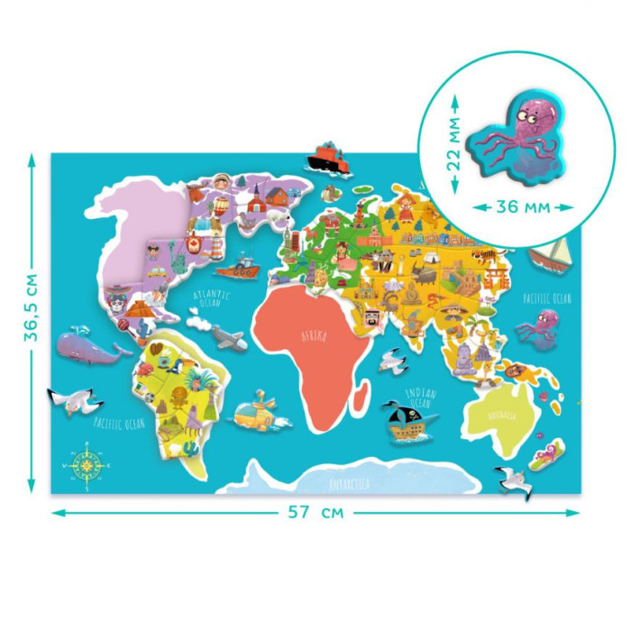 Розвиваюча магнітна гра "Карта планети" DoDo 200201 DoDo Toys
