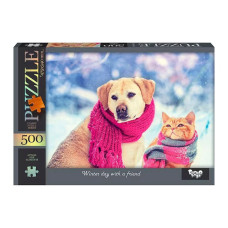 Пазл "Winter day with a friend"  Danko Toys C500-14-08, 500 ел. Danko Toys