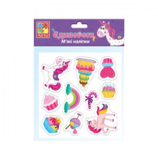 Набір м'яких наклейок "Єдинороги" Vladi Toys VT4210-04 (укр) Vladi Toys