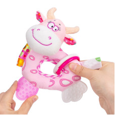 Брязкальце H168251-3ABC тварина м'яка з прорізувачем 18*5*15  Корова Bambi