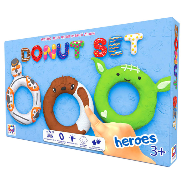 Набір для креативного ліплення TM Moon Light Clay Donut Set HEROES легкий стрибаючий пластилін - РУС 70089 Moon Light Clay