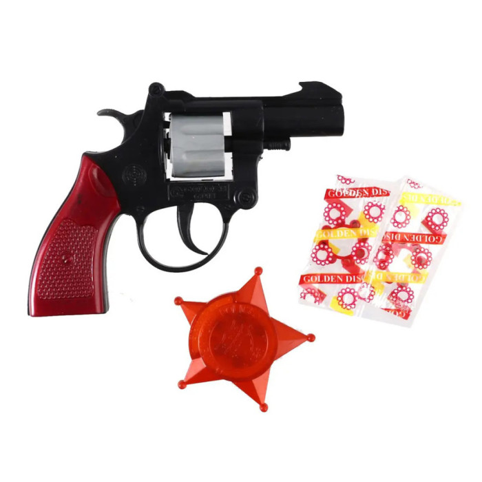 Іграшковий револьвер з пістонами та значком "DENA" Golden Gun 238GG Golden Gun