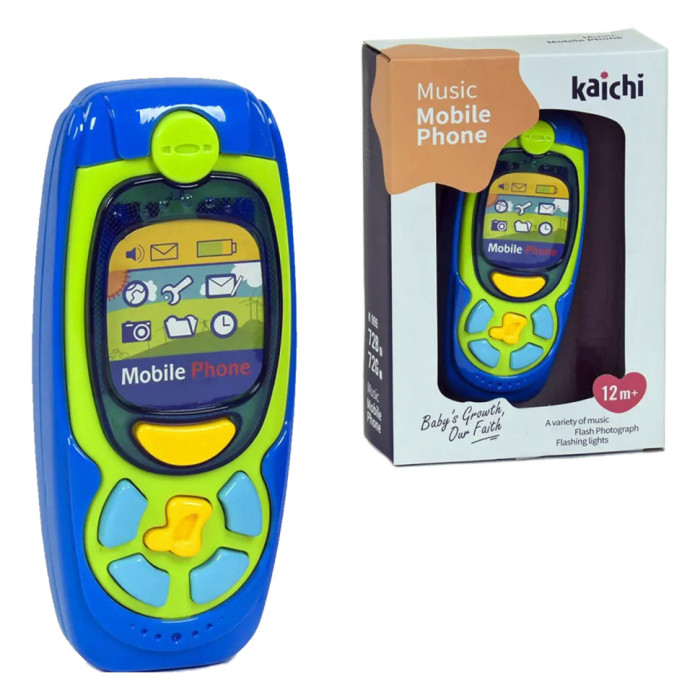 Музичний розвиваючий телефон KAICHI K999-72G/B зі світлом Синій KAICHI