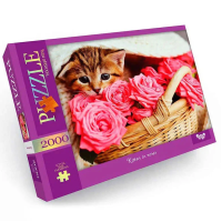 Пазл "Котик у трояндах" Danko Toys C2000-01-05, 2000 ел. Danko Toys