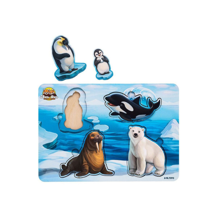 Дерев'яний пазл-вкладиш "Арктика" Ubumblebees (ПСД102) PSD102 мама та малюк Ubumblebees