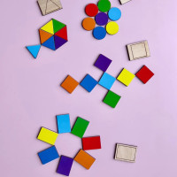 Дерев'яний пазл-вкладиш "Бобри-маляри – 2" Ubumblebees (ПСД104) PSD104 геометричні фігури Ubumblebees