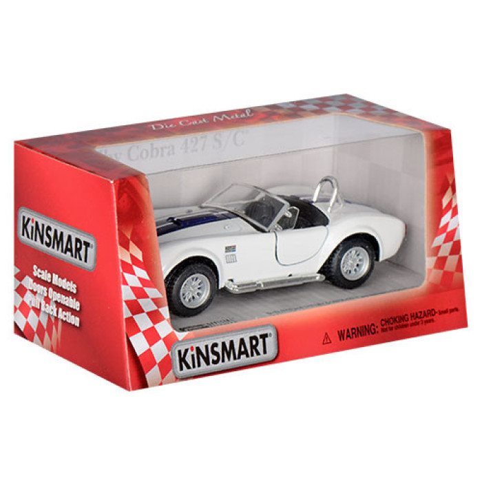 Дитяча колекційна машинка SHELBY COBRA KT5322W інерційна Білий Kinsmart