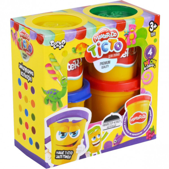 Дитяче тісто для ліплення Master Do 8106DT, 4 баночки Danko Toys