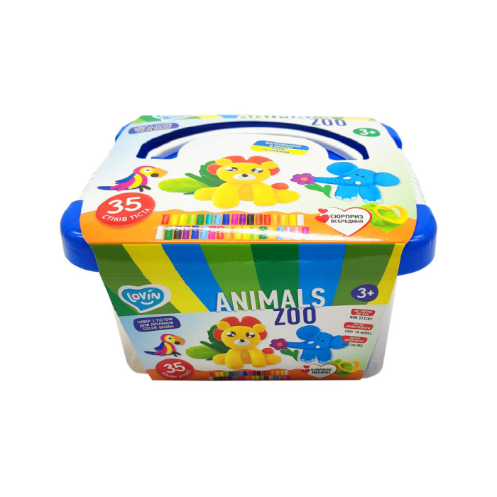 Набір для ліплення із тістом "Zoo animals box" Lovin 41221 Lovin