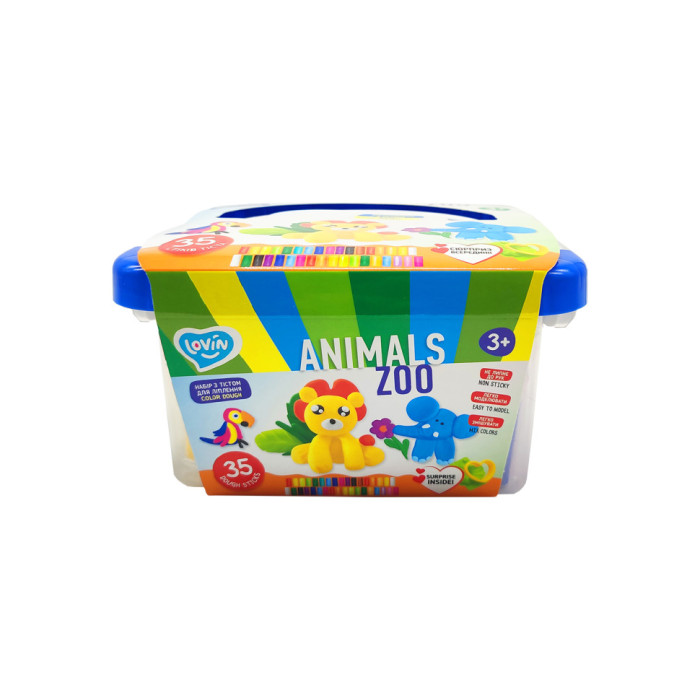 Набір для ліплення із тістом "Zoo animals box" Lovin 41221 Lovin