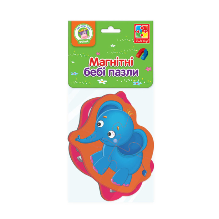 Магнітні бебі пазли "Зебра та слоненя" Vladi toys VT3208-12 Vladi toys