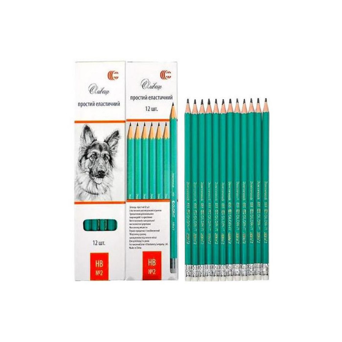 Олівець простий НВ № 2 "С" COLOR-IT CR655 в упаковці 12 шт COLOR-IT