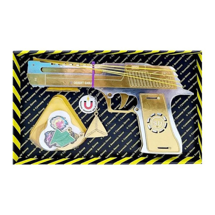 Зібрана модель Резинкостріл "DESERT EAGLE" DE-G-B, GOLD Сувенір-декор