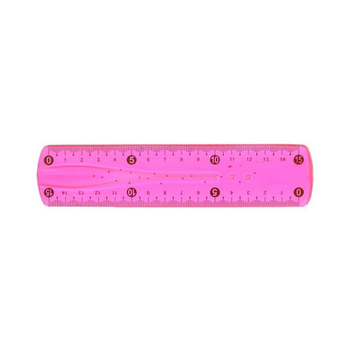 Лінійка неломайка 0015(Pink), 15 см Рожевий Bambi
