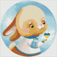 Алмазна мозаїка "Зайчик" ©Катерина Валер'єва AMO7432 Ідейка 40х40см Идейка