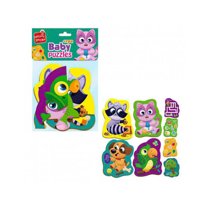 Пазли максі з грою Малюк Зможе «Хатні улюбленці» Vladi Toys VT1722-21 Укр Vladi toys