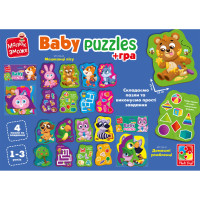 Пазли максі з грою Малюк Зможе «Лісові звірі» Vladi Toys VT1722-22 Укр Vladi toys