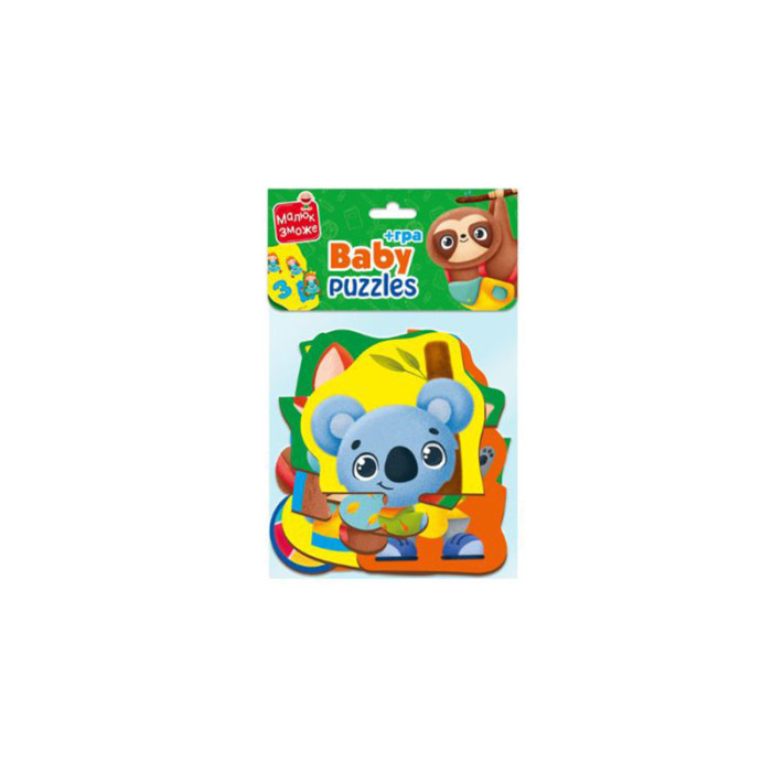 Пазли максі з грою Малюк Зможе «Тварини та Іграшки» Vladi Toys VT1722-23 Укр Vladi toys
