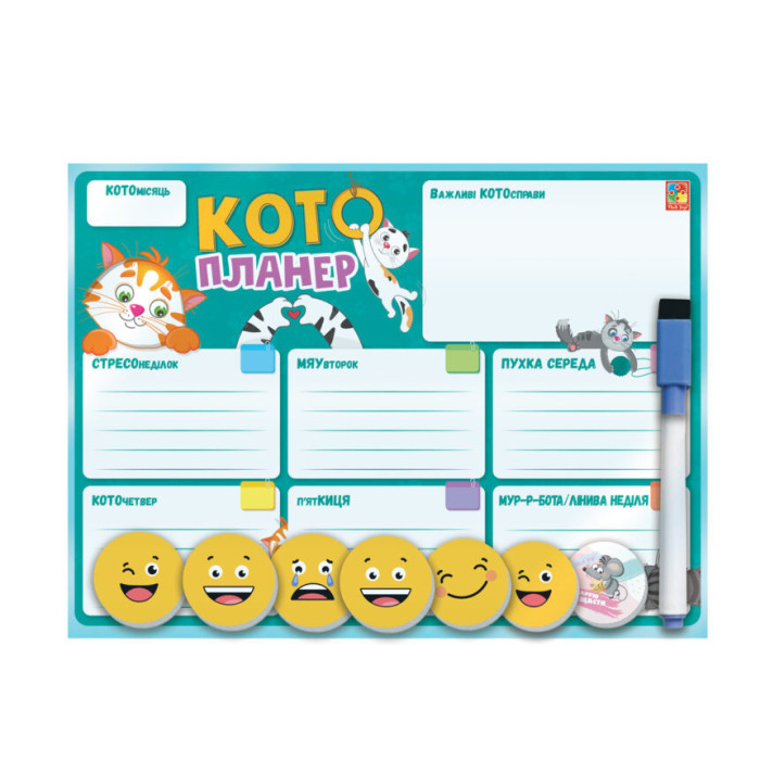 Магнітна дошка "Кото-планер" Vladi Toys VT3601-25 Укр Vladi toys