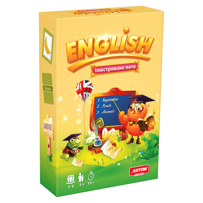 Навчальна настільна гра Лото "ENGLISH" 0796 ілюстрована Artos Games