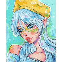 Картина за номерами "Блакитноока модниця"©nila_art_art  KHO2547 40х50 см Ідейка Идейка