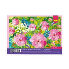 Альбом для малювання АП-0308, 20 аркушів, 100 г/м2 Pretty flowers  Апельсин