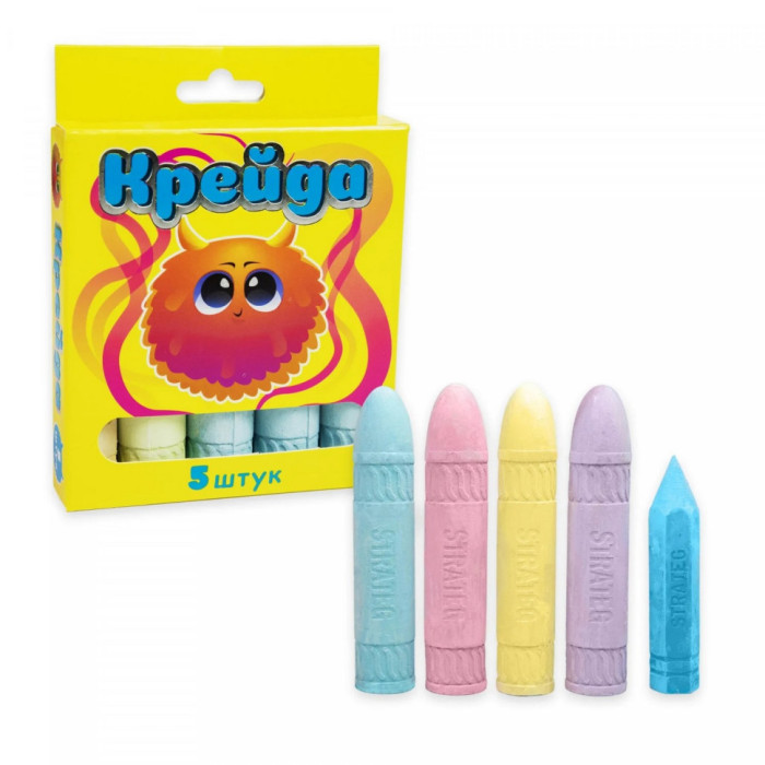 Крейда "Куля" 50117, 5 штук, різнокольорова Strateg