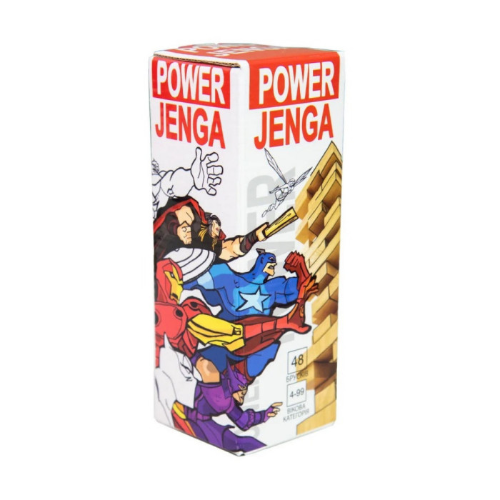 Настільна гра "Power Jenga" 30275, 48 брусків, українською мовою Strateg