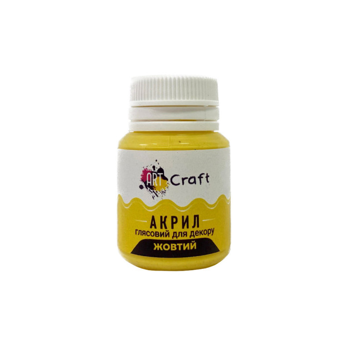 Акрилова фарба глянцева "Жовтий" 20 мл AG-7550 Art Craft Art Craft