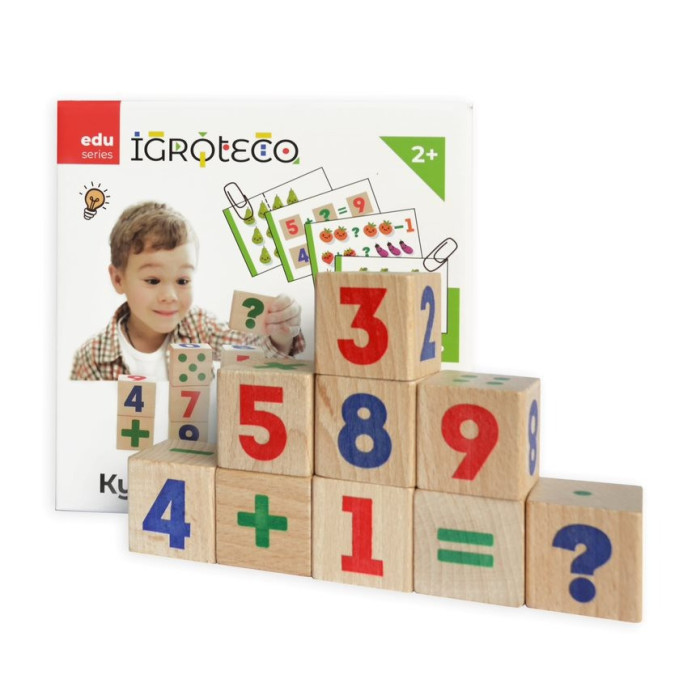 Розвиваючі кубики "Математика" 900736, 9 кубиків, 30 завдань Igroteco